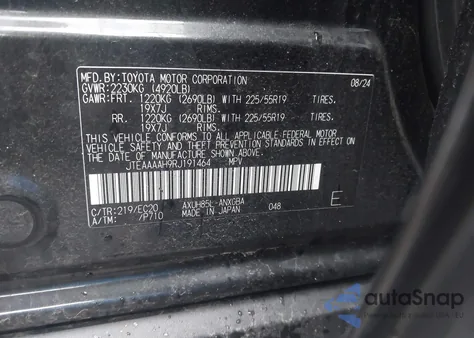 2024 Toyota Venza Xle из США, поврежденный, VIN JTEAAAAH9RJ191464